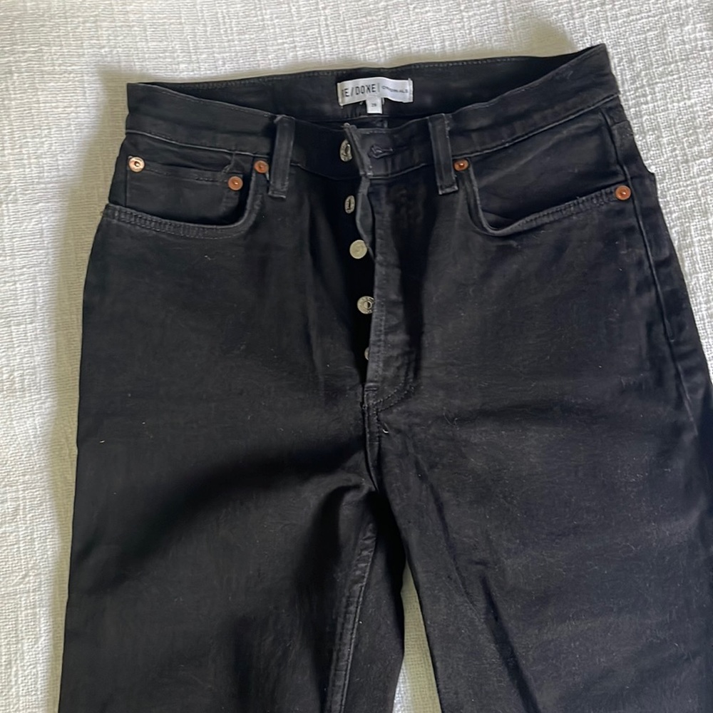 RE/DONE black stove pipe comfort stretch denim